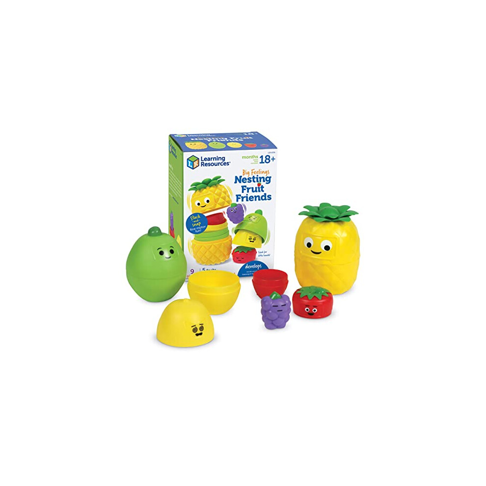 Big Feelings Nesting Fruit Friends, 9-Piece, Months, Social Emotional Toys for Toddlers, Sensory Toys, Speech Therapy