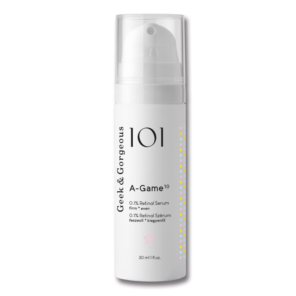 Geek & Gorgeous A-Game 10-0.1% Retinal Serum - Silky, Light With High-Strength Retinal, Anti-Aging - All Skin Types, Especially