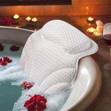 Bath Pillow 4D Air Mesh - Waterproof Spa Cushion for Women Men Gifts Luxury Bathtub Pillows for Neck Back Support with 6