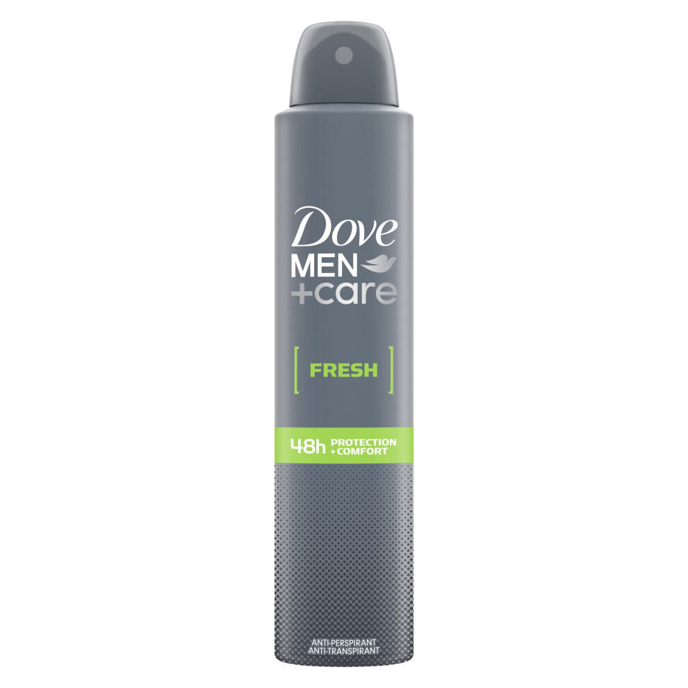 Dove Men + Care Cream Fresh Antiperspirant Aerosol Pack Of 6 Deodorant For Men With 1/4 Moisturising For 48H Sweat And Odour Protection