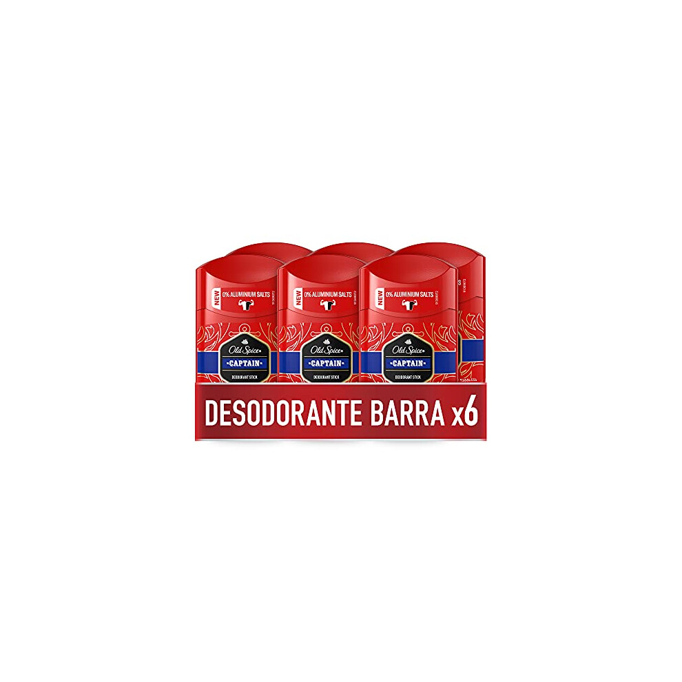 Deodorant Stick Captain – Pack of 6 x 50 ml (300 ml Total)