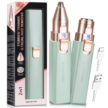 Portable Eyebrow Trimmer & Facial Hair Removal for Women, Rechargeable 2 in 1 Hair Remover and Eyebrow Razor, Eyebrow