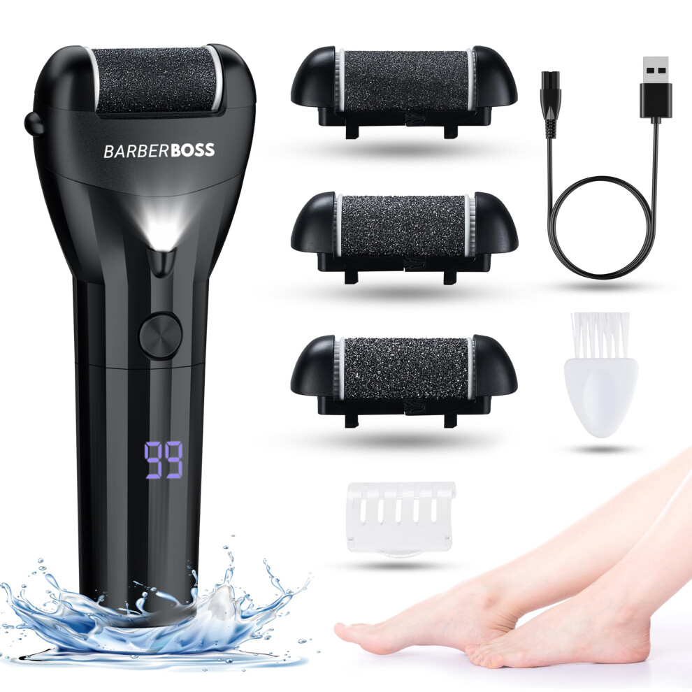 Barberboss Electric Foot File Hard Skin Remover - Callus Remover, Foot Files For Hard Skin, Feet Hard Skin Remover Electric,
