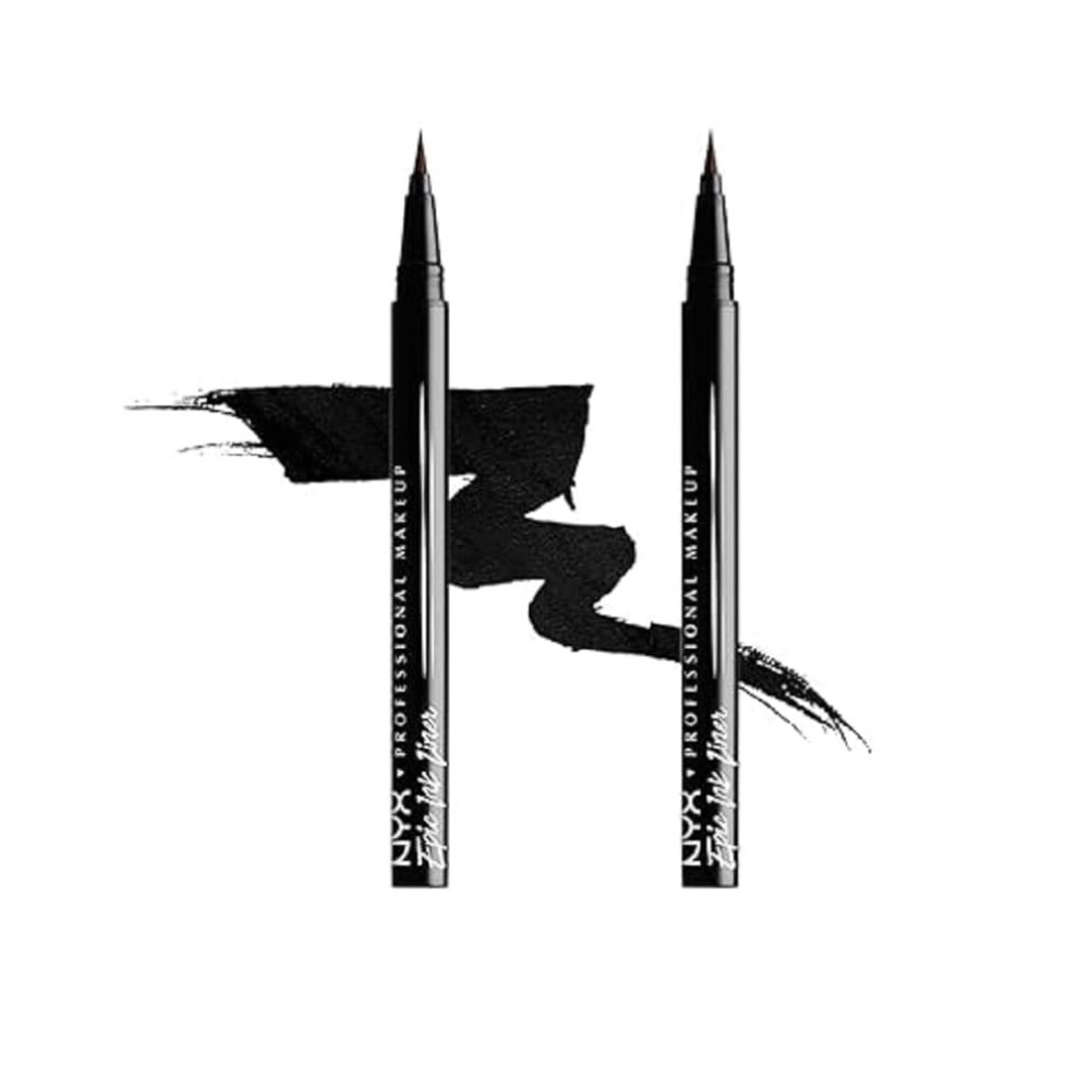 Epic Ink Eye Liner, Felt Tip Liner Pen, Waterproof, Vegan Formula, Pack of 2, Black