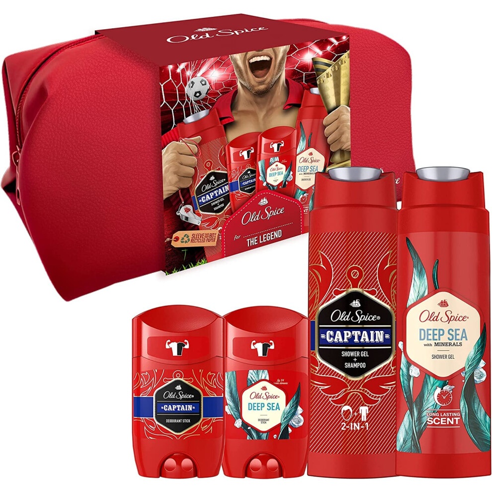 Footballer Gift Bag: Mens Deodorant Stick And Shower Gel Gift Set For Men, Christmas Giftset For Him, Dad, Teenage Boys