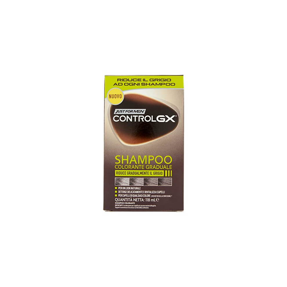 Just For Men - Control Gx Colour Shampoo Gradually Reduces Hair For A Natural Look, 4 Oz Grey