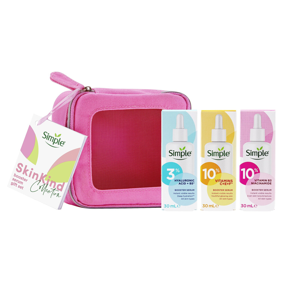 Simple Skin Kind Booster Serum Gift Set With A Small Travel Beauty Bag Skin Care Products For Her 3 Piece - Image 2