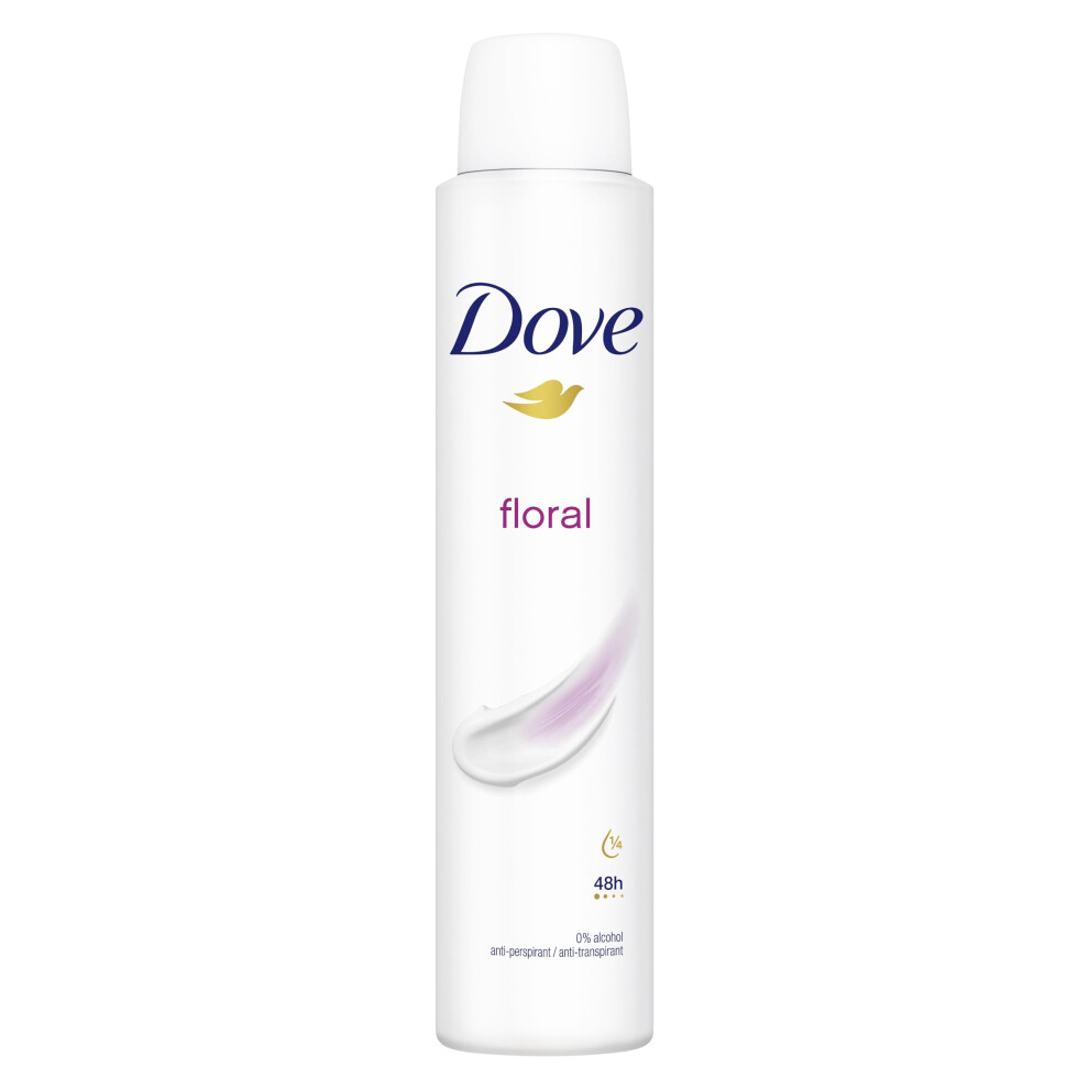 Dove Floral Anti-Perspirant Deodorant Spray Pack Of 6 With ¼ Moisturising For 48 Hours Of Protection 200 Cream