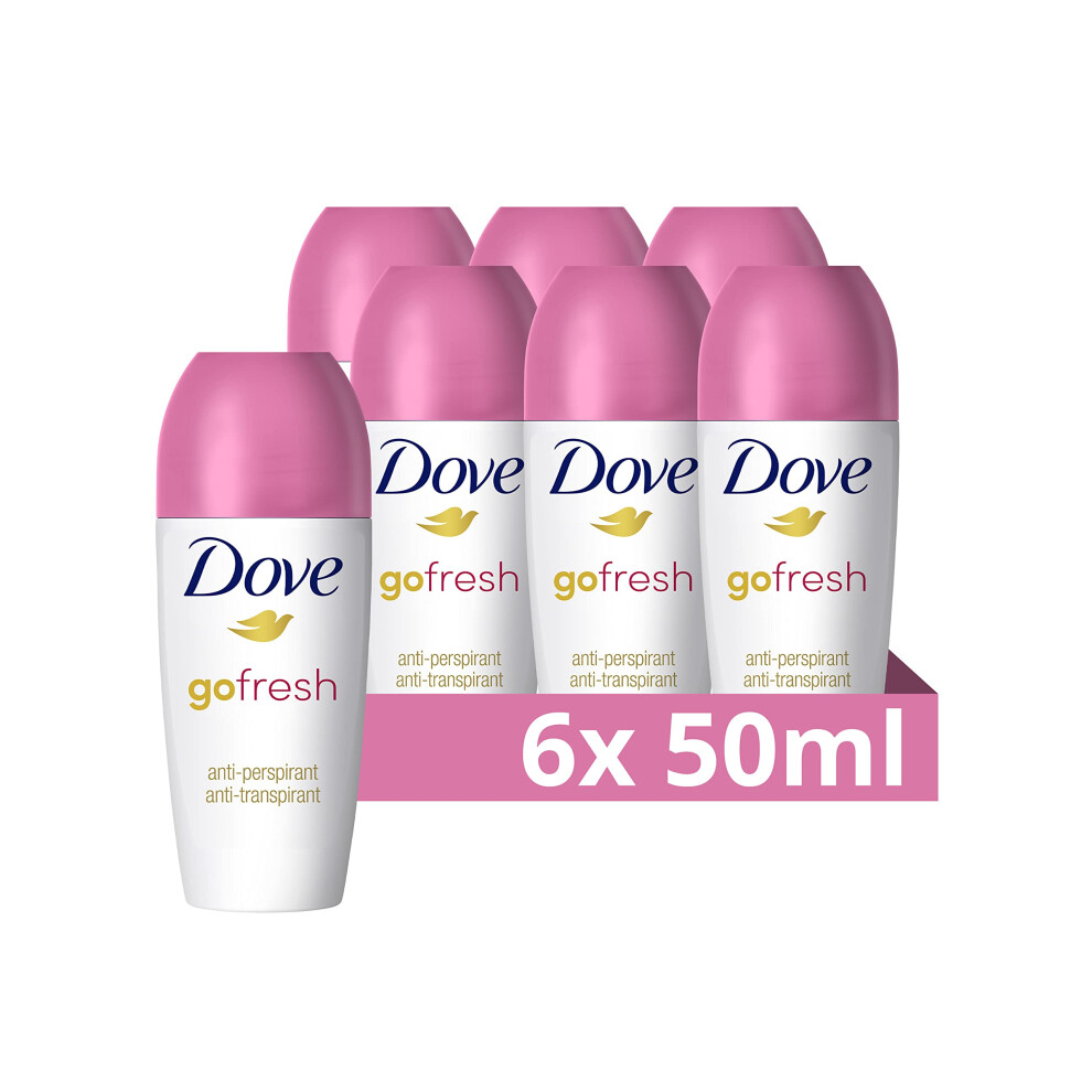 New Dove Advanced Care Go Fresh Pomegranate Scent Anti-Perspirant Deodorant Pack Of 6 With Triple Moisturising Technology Roll-On