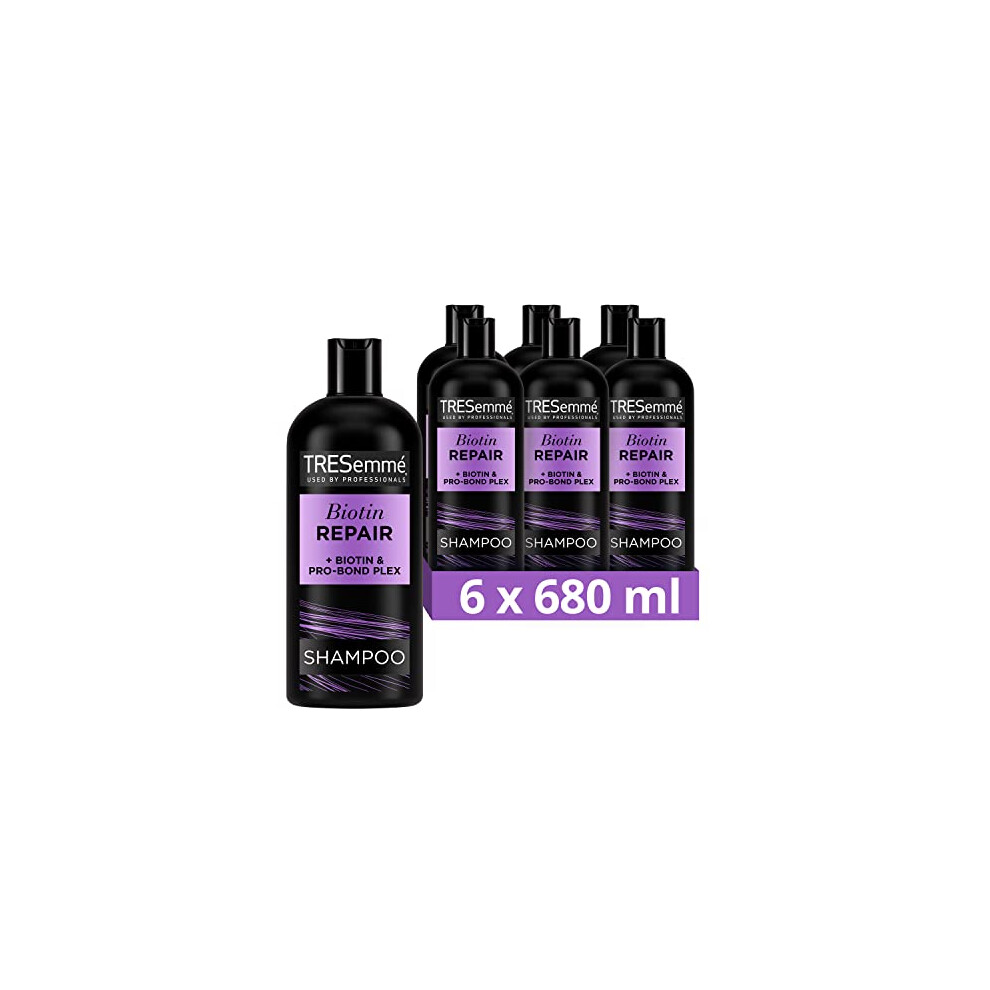 TRESemmÃ© Biotin Repair Shampoo Visibly Repairs 7 Types Of Damage In One Use For dry, Damaged Hair 6x 680 Ml