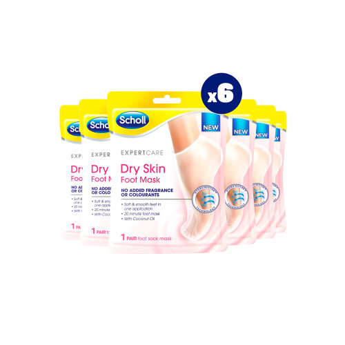 Scholl ExpertCare Dry Skin Foot Mask - Nourishing Foot Mask with Coconut Oil, Urea, and Shea Butter - 24-Hour Moisture for Dry