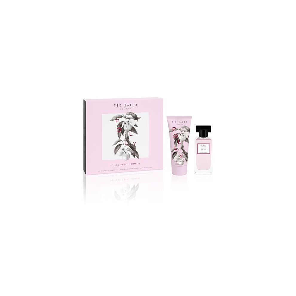 Floret Polly Gift Set, Polly Fragrance EDT with Sweet Fruity Floral Scent 50ml and Hand Cream with Moisturising Shea