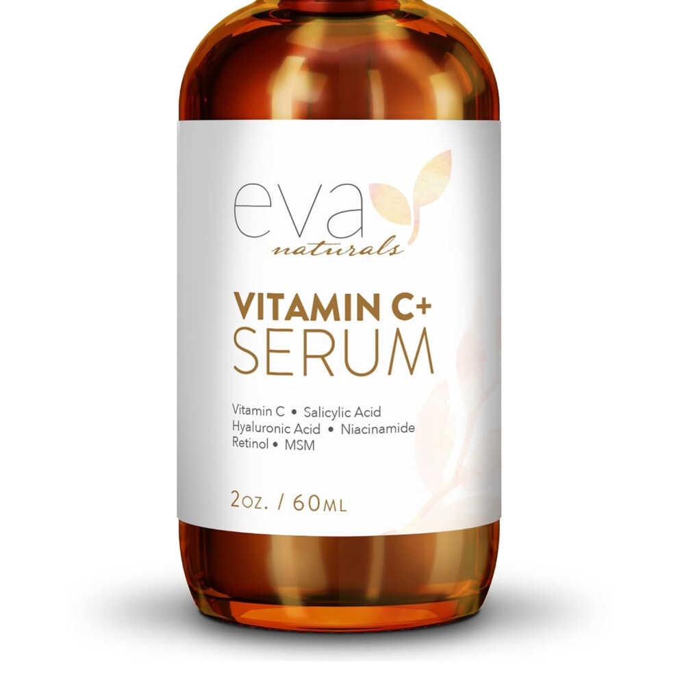 Eva Naturals Vitamin C Serum Plus With Hyaluronic Acid Serum, Retinol, Niacinamide, Salicylic Acid Vitamin C Serum For Face - Anti