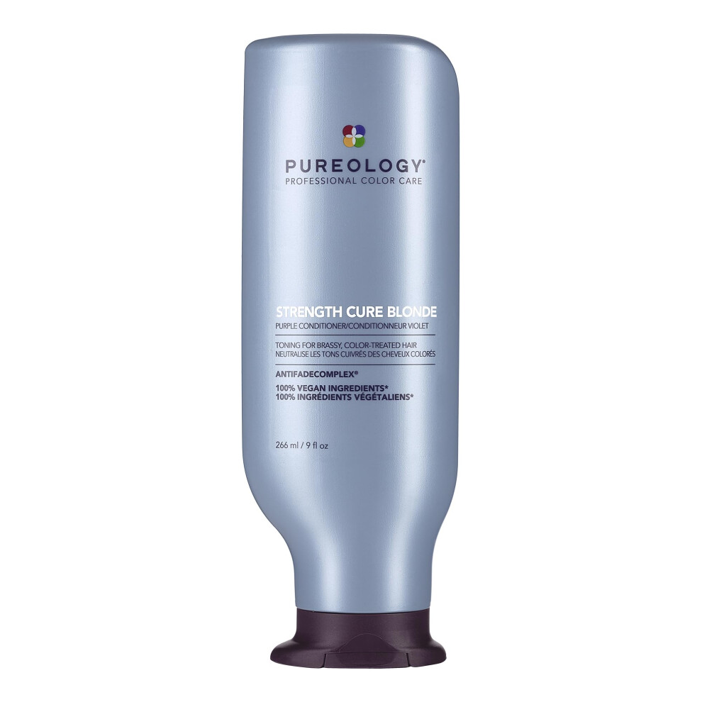 Pureology Strength Cure Blonde, Conditioner, Restore & Tone For Brassy Blonde Hair, Vegan Formulas, Sulphate Free For A Purple