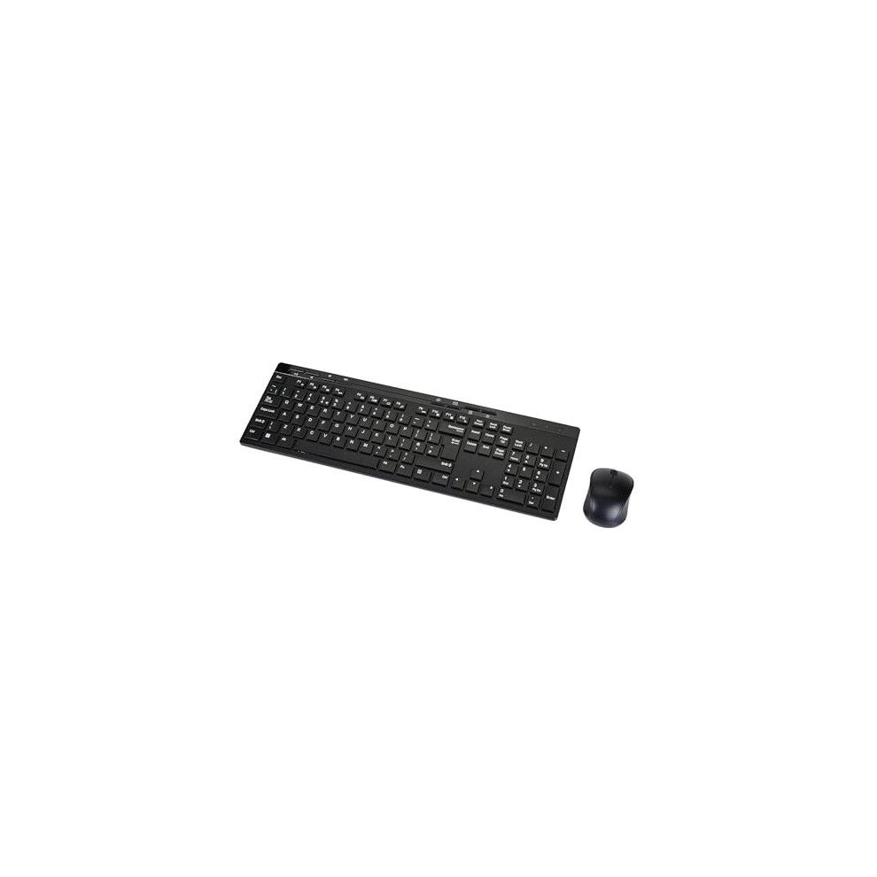 Amazon Full-Sized Wireless Keyboard And Mouse Combo, 2.4 Ghz Usb Receiver, Uk Layout, Black