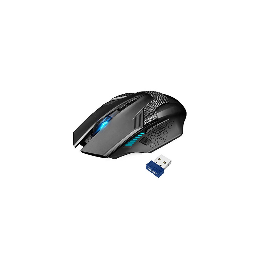 Tecknet Wireless Gaming Mouse 2.4G Optical Usb Computer Mice, 8 Buttons, 4800Dpi Nano Receiver For Win11, Win10, Win8, Win7,
