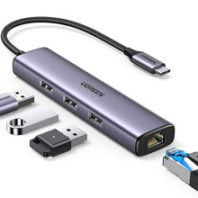 UGREEN USB-C Hub auf 3x USB-A Hub & RJ45 Ethernet-Adapter