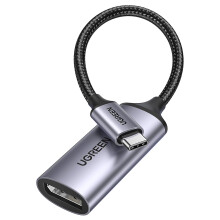 UGREEN USB-C-auf-DisplayPort-Adapter 8K @ 60Hz, 10cm - Grau/Schwarz