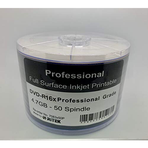 50 x Ritek Professional White Inkjet Printable DVD - R
