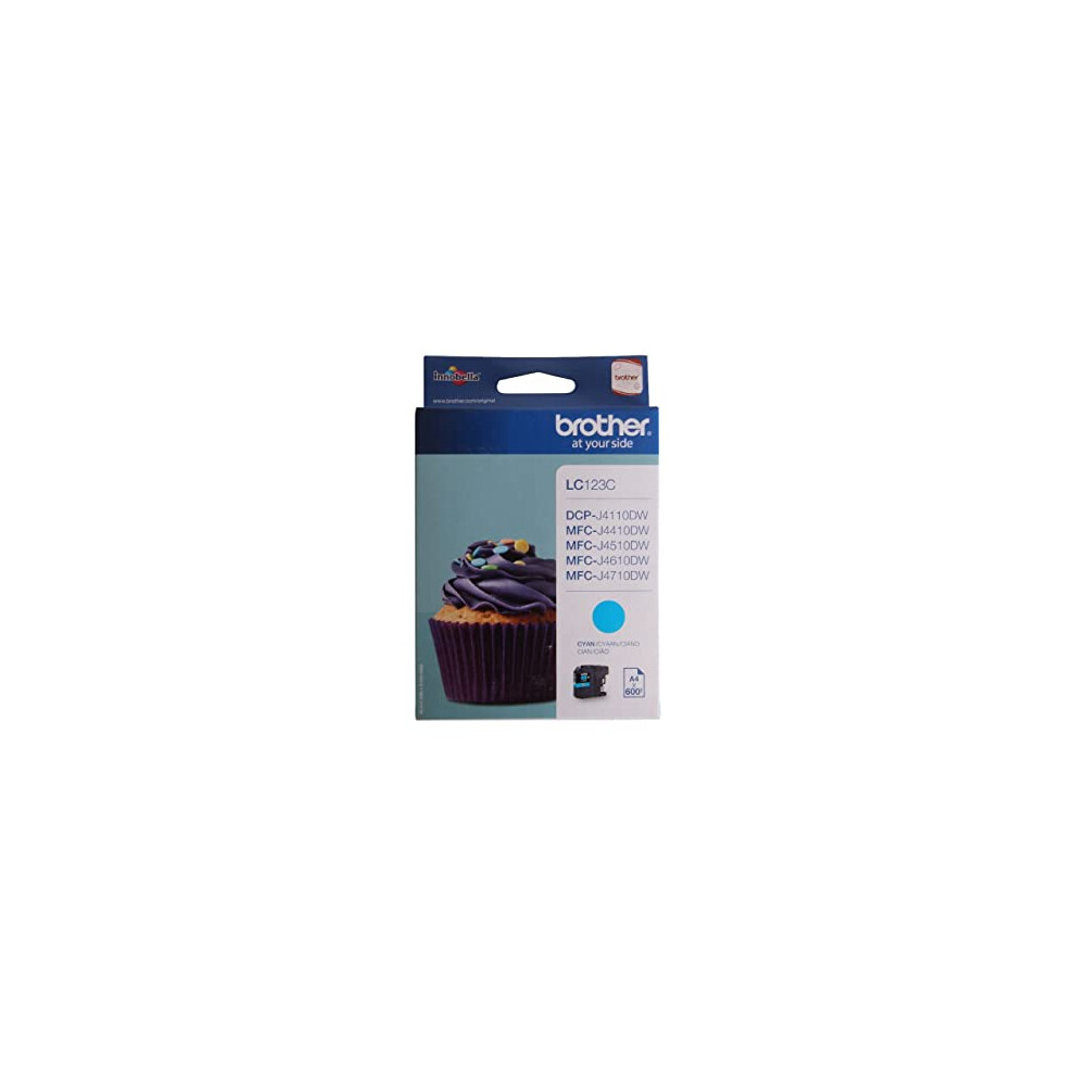 LC-123C Inkjet Cartridge, Cyan, Single Pack, Standard Yield, Includes 1 x Inkjet Cartridge, Brother Genuine Supplies