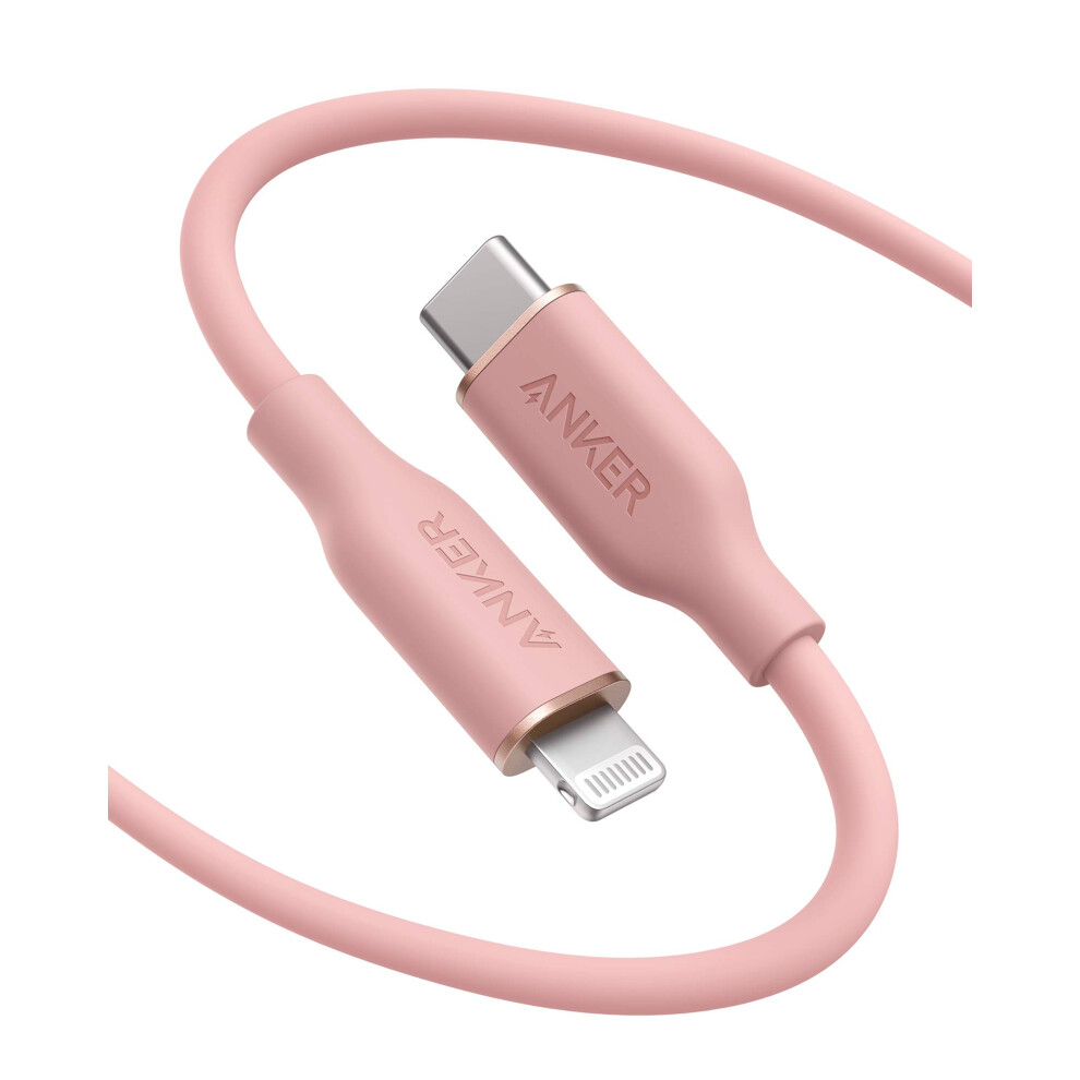 PowerLine III Flow, USB C to Lightning Cable for iPhone 13 13 Pro 12 11 X XS XR 8 Plus [MFi Certified, 6ft, Coral Pink]