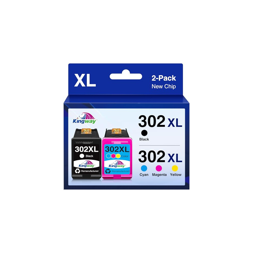 302XL 302 Ink Cartridges Black and Colour for HP 302 Ink Cartridges Combo Pack Remanufactured for HP Envy 4520 4527 4524