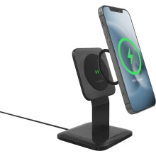ZAGG mophie Snap+ Wireless Charging Stand, 15W, Fast Charging, MagSafe, Qi-Enabled, Black