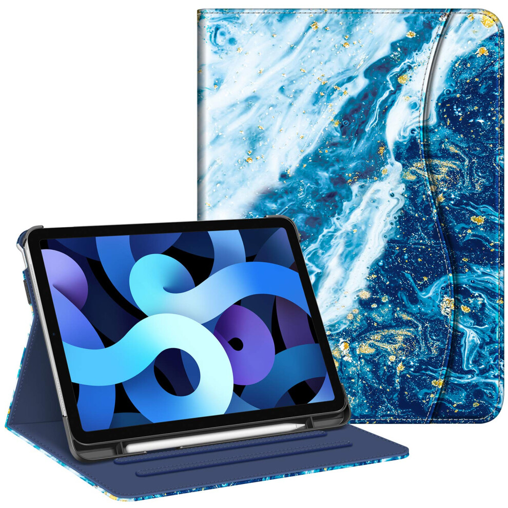 Fintie Custodia Compatibile Con Ipad Air 5A Generazione (2022) / Ipad Air 4A Generazione (2020) 11,9 Pollici, Visualizzazione Multi-Angolo Folio Stand Cover Con Tasca, Auto Sleep/Wake, Sandy Wave-image