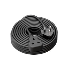 LIPWEL Outdoor Extension Lead 10m, 13A Heavy-Duty Power Cable with Safety Shutter, Fire-Resistant, Single Socket, Black