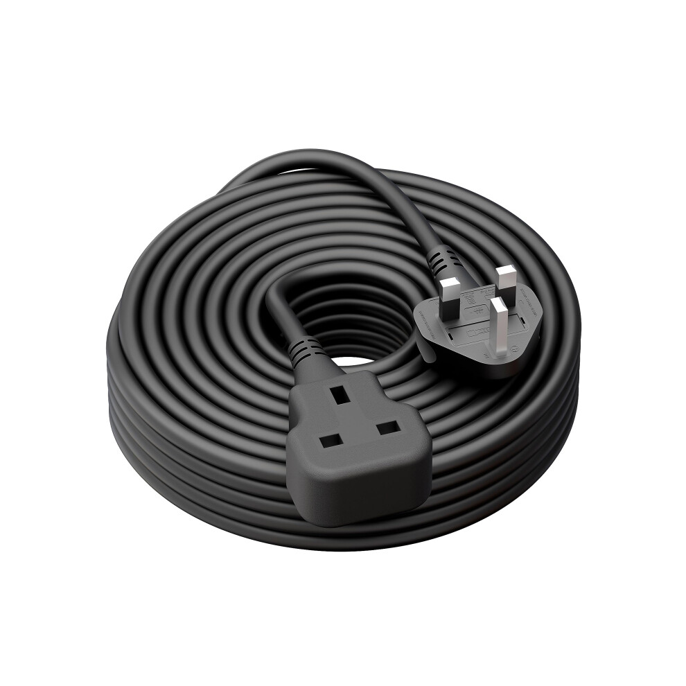 Lipwel Outdoor Extension Lead 10M, 13A Heavy-Duty Power Cable With Safety Shutter, Fire-Resistant, Single Socket, Black 5060916571341