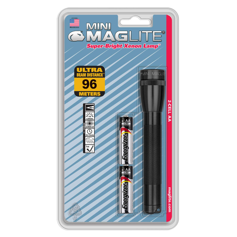 M2A016L Mini Mag AA Cell Torch in Blister Pack - Black