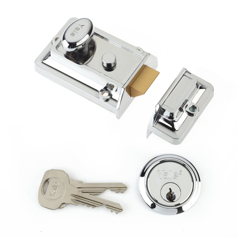 P-77-CH-CH-60 - Traditional Nightlatch - 60mm - Chrome Finish - Standard Security