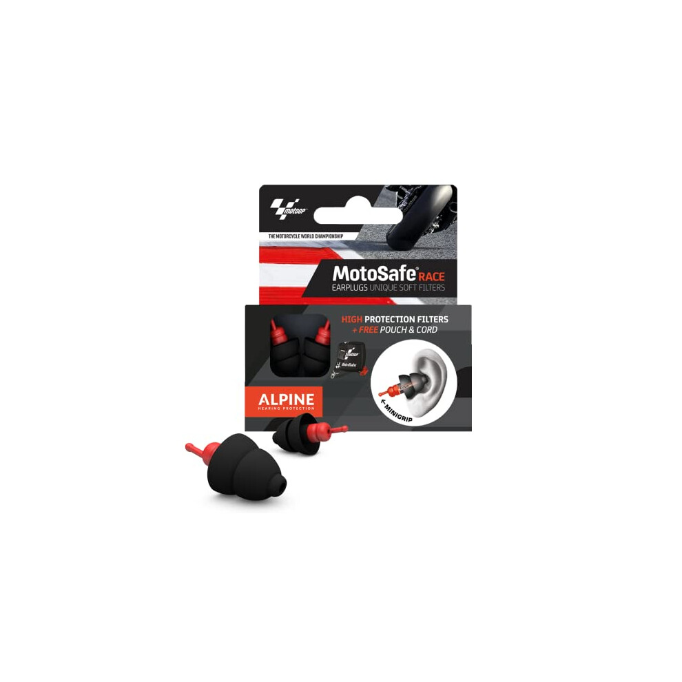 Motosafe Race Motogp - Reusable Earplugs For Bikers Â Easy To Wear With The Helmet - Ce & Ukca Certified Â 20Db 8717154027280