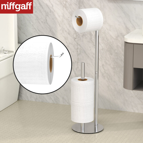 Toilet Paper Holder, 2024 Tissue Paper Roll Holder Stand, Toilet Paper Shelf