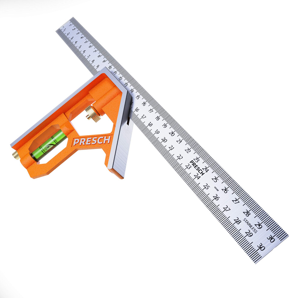 Combination Square 300Mm Metric Â Accurate Carpentry Square Made Of Metal With Stop Ruler And Scribing Tool Â 4260465137376