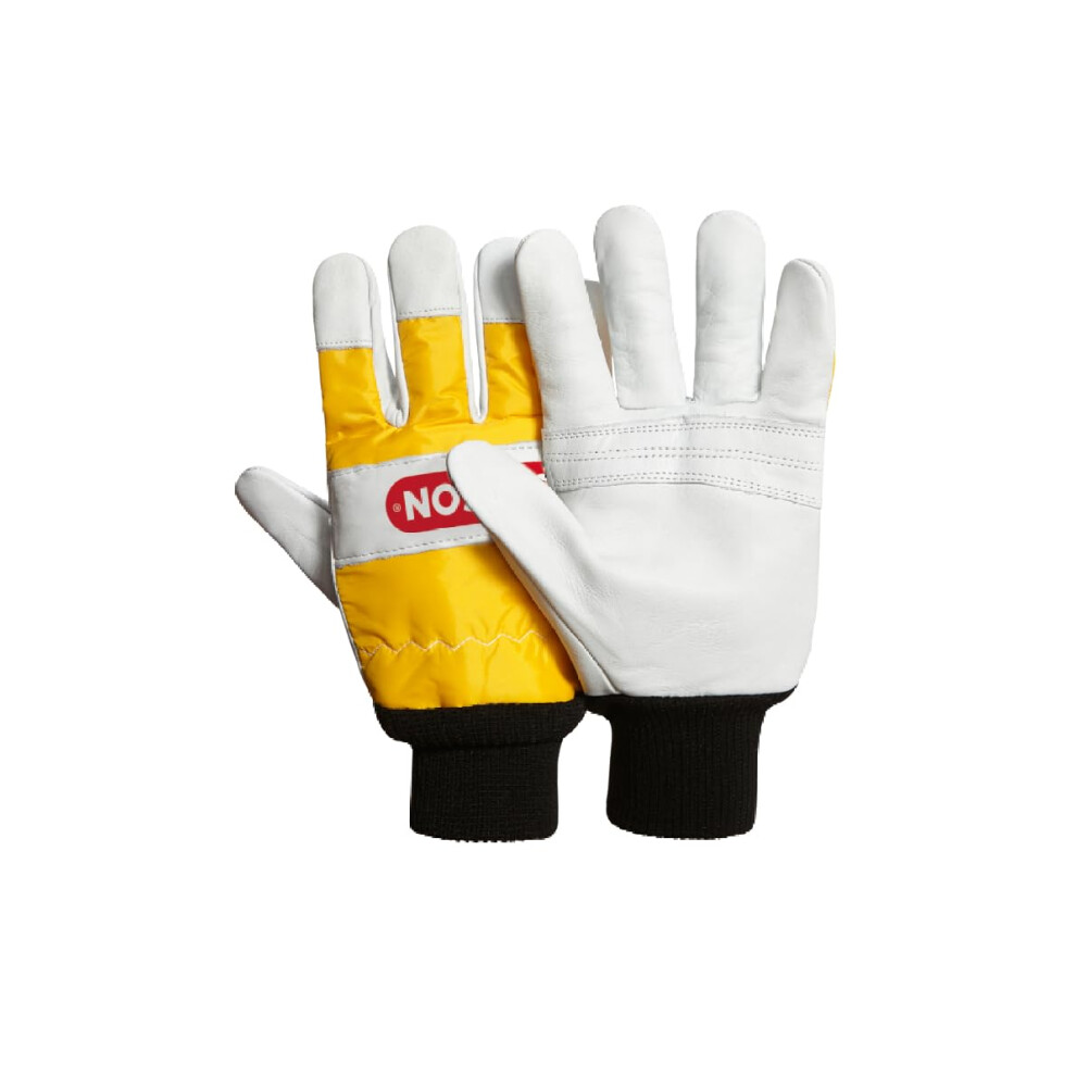 295399M Chainsaw Protective Gloves, Leather – Pair (M),white