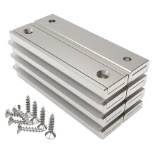 8 Pieces Rectangular Magnets 70 LB Force 60 x 13.5 x 5 mm with Countersunk Hole and Steel Capsule, Strong Household and