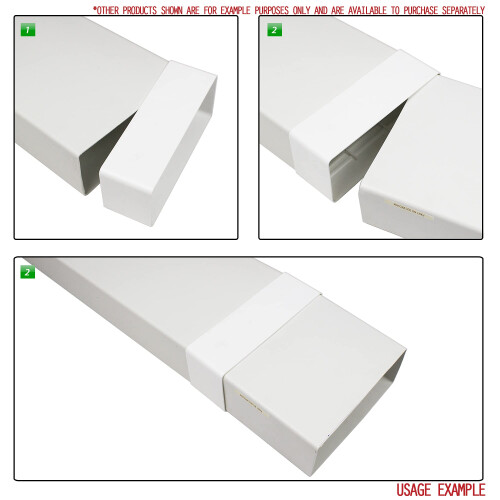 Rectangular Flat Ducting 220mm x 90mm - 1 Metre Length Flat Channel Pipe 2