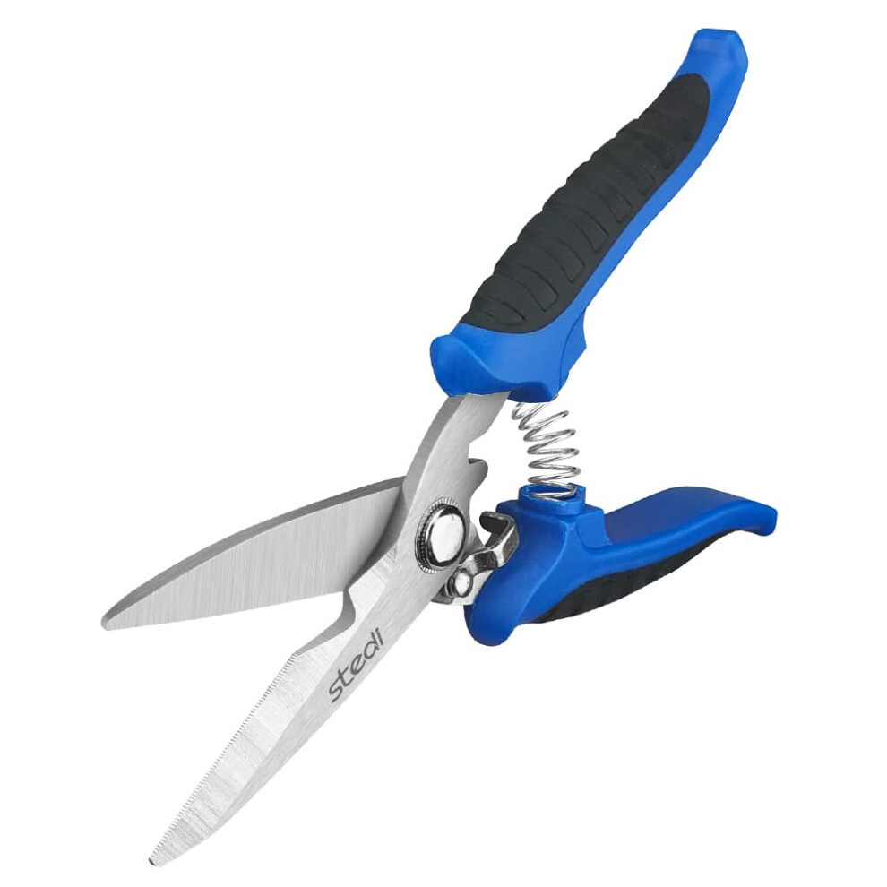 Multipurpose Heavy Duty Scissors, High Carbon Stainless Steel Shears With Fine Serrated Blades Easy To Cut Cable Notches 782917284420