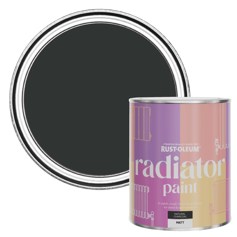 Black Heat Resistant Radiator Paint in Matt Finish - Natural Charcoal (Black) 750ml