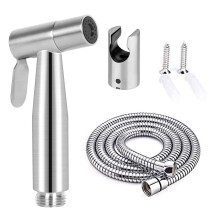 Hand Held Bidet Sprayer Stainless Steel Sprayer Shattaf Toilet Bidet Shower Head with 49-inch Hose and Bracket Holder