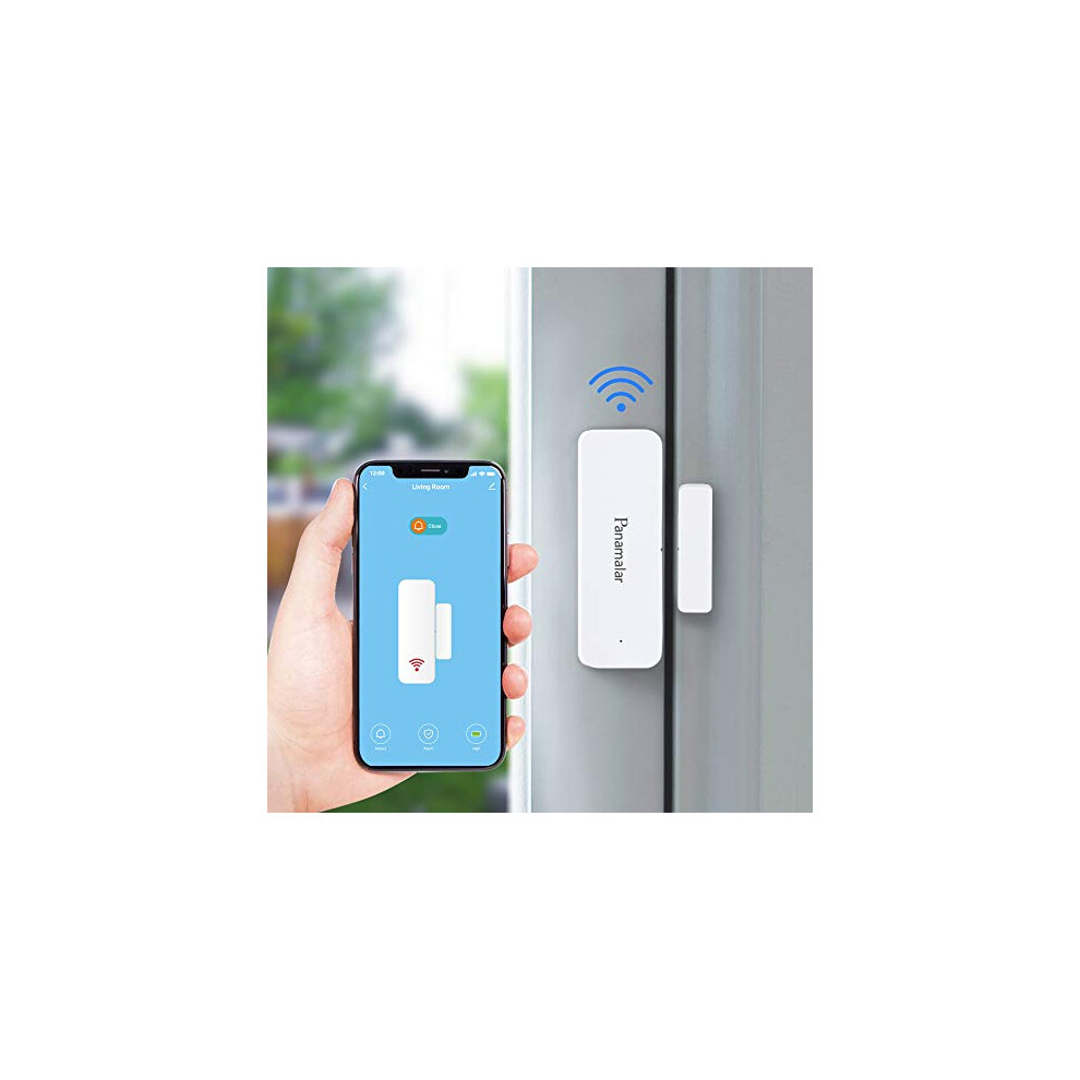 Door Window Sensor Wifi Door Alarm System, Detects Opened and Closed Front Back Garage Door, Sends Alerts, Alexa Google