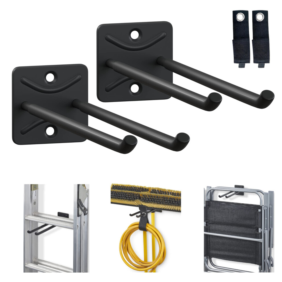 Ladder Hooks For Garage Wall Heavy Duty Storage Hangers Wall Mount Brackets To Hang Chairs, Tire And More. Storage 5060504851244