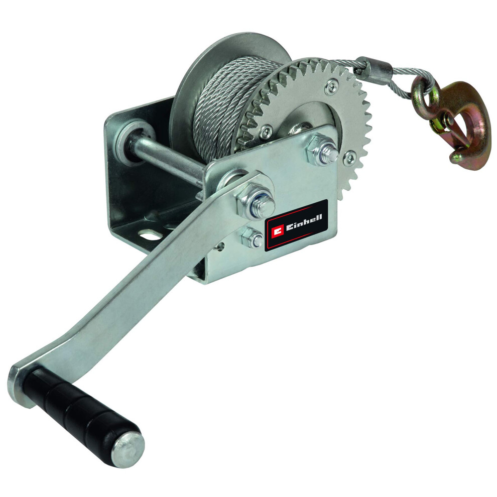 TC-WI 500 Manual Cable Winch (Max Carrying Force 500 kg, 10 m Wire Cable, Return Lock, Non-Slip Grip Including Safety