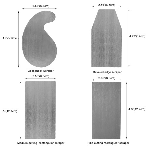 6Pc Shaped Cabinet Scraper Set, 6 Pieces Woodworking Scrapers 2