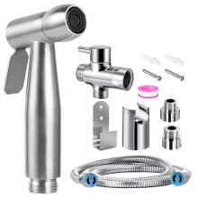 Handheld Bidet Sprayer Kit - Stainless Steel Douche Muslim Shower Spray with Hose Bidet for Toilet Cleaning, Pet Bath,
