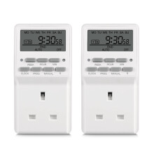 7 Day Digital Timer with Countdown Setting,Heavy Duty Electrical Socket Plug,20 ON/Off Weekly Settings for Lamp Light,24