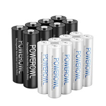 16 x AA AAA Rechargeable Batteries Set, POWEROWL Pre-Charged 1.2V Ni-MH Batteries (8 x 2800mAh AA Batteries & 8 X