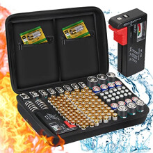 Battery Storage Organiser, ENSOBO Battery Storage Box Hard Case Holds 148 various types of Batteries (AA AAA C D 9V),