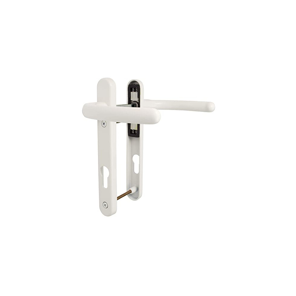 Upvc White Windsor Door Handle Set, 92Mm Pz, Lever/Lever, 122Mm Screw Centres For External Doors 5055518448139